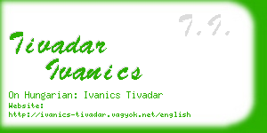 tivadar ivanics business card